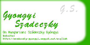 gyongyi szadeczky business card
