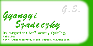 gyongyi szadeczky business card